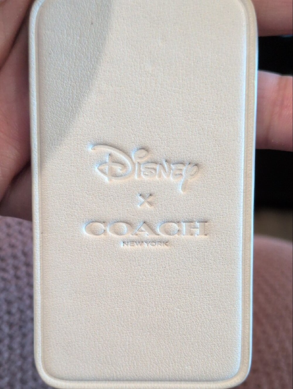 Coach x Disney Mickey Mouse Leather Hang Tag Bag Charm White Red - Picture 3 of 7
